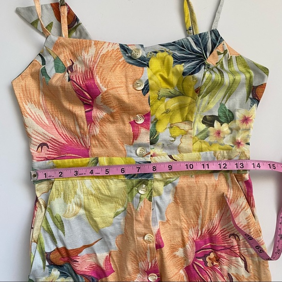 Anthropologie || Farm Rio Tropical Shift Dress Tie Back Small - Picture 6 of 9